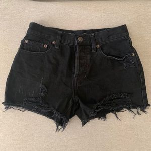 Free People Black Denim Shorts Size 25
